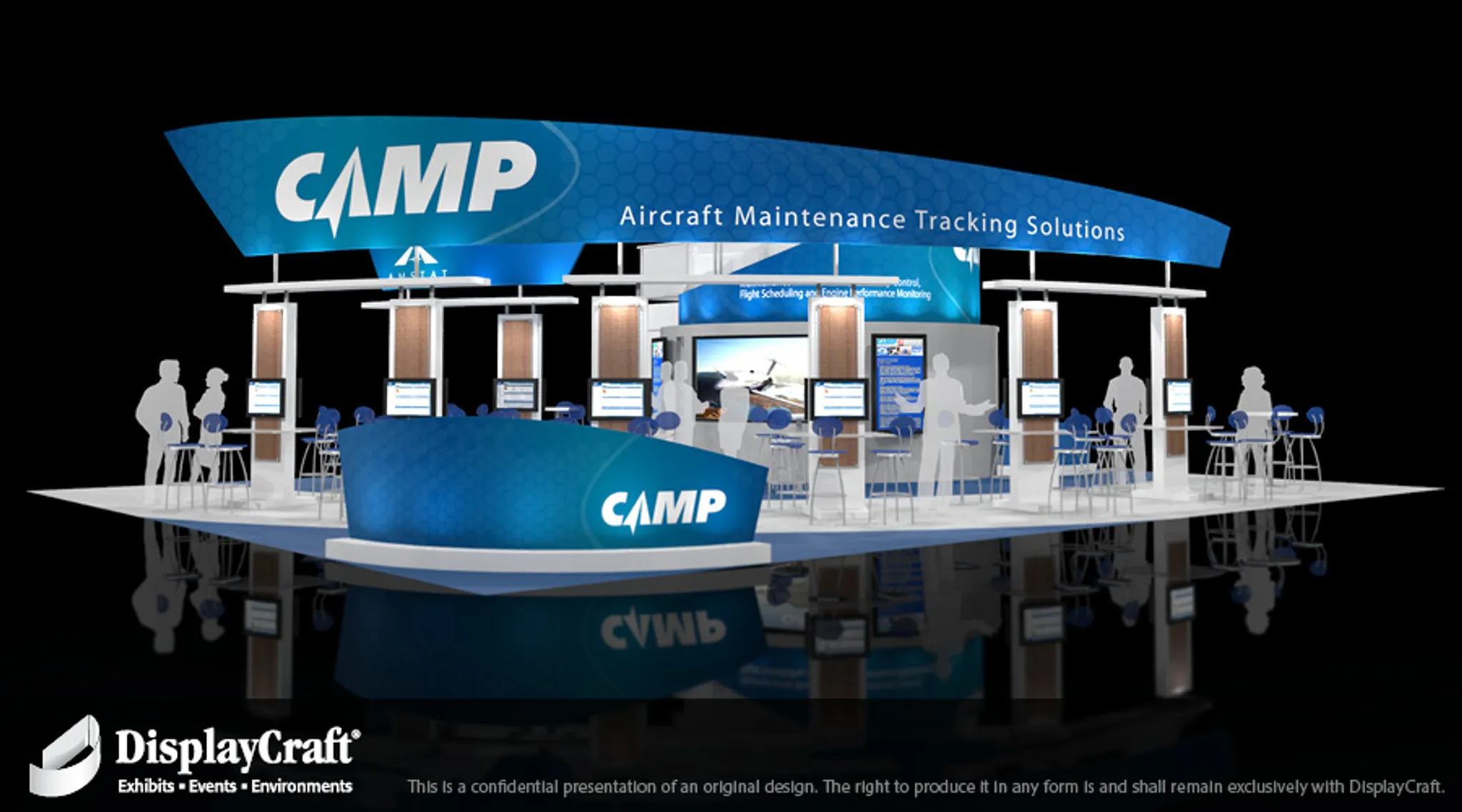 40x50 Island booth design by DisplayCraft